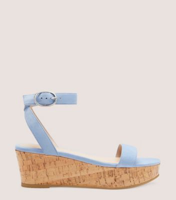 Stuart Weitzman Avenue 65 Flatform Wedge Sandal The Sw Outlet In Cornflower