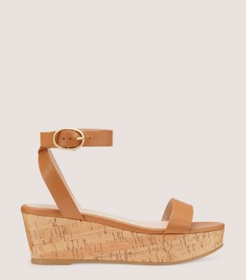 Stuart Weitzman Avenue 65 Flatform Wedge Sandal The Sw Outlet In Almond