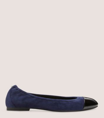 Stuart Weitzman Gabby Ballet Flat The Sw Outlet In Navy Blue & Black