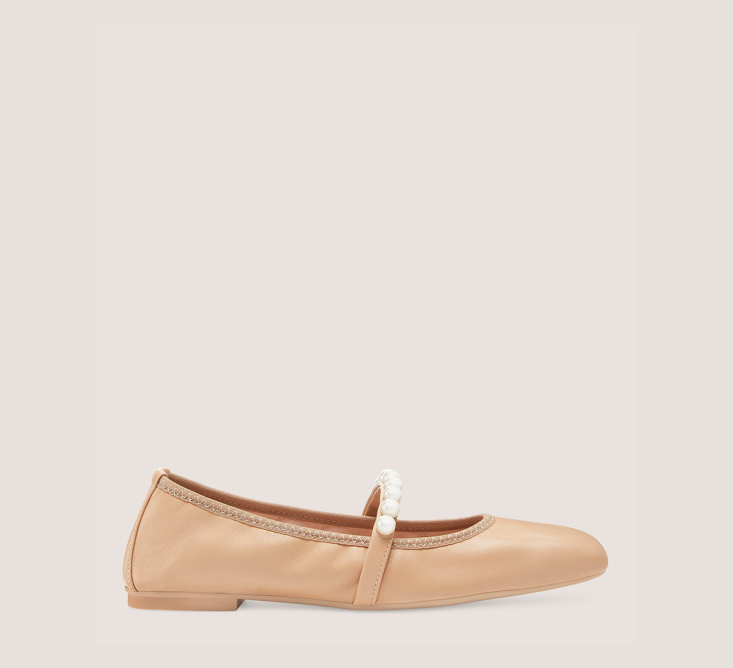 Shop Stuart Weitzman Goldie Ballet Flats & Loafers In Adobe Beige
