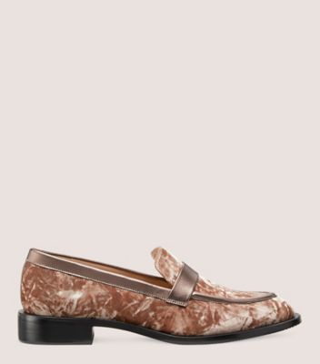 Stuart Weitzman Palmer Sleek Loafer In Capuccino & Pyrite