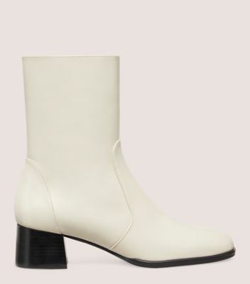 Stuart Weitzman Nola Zip Bootie In Oat & Black
