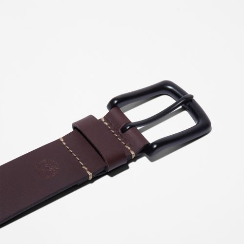Men's Black-Buckle Leather Belt-