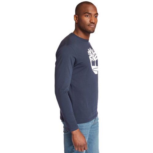 Men's Long Sleeve Tree Logo Ringer T-Shirt-