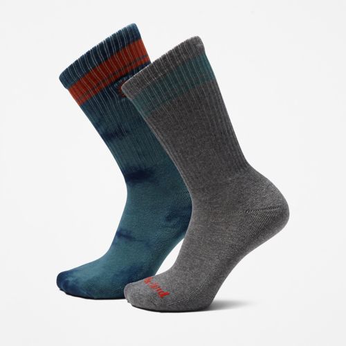 Men's 2-Pack Tie-Dyed & Striped Crew Socks-