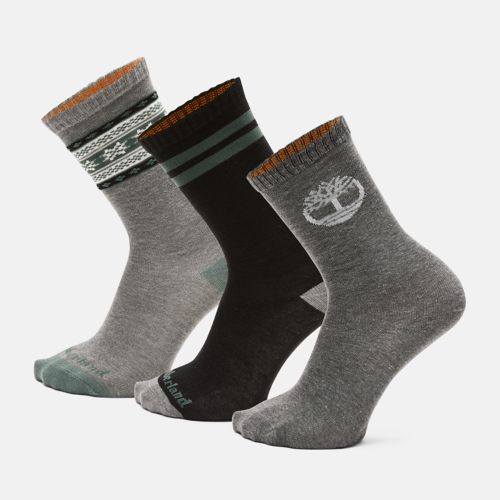 Men's 3-Pack Giftable Festive Crew Socks-