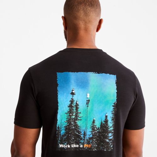 T-shirt à manches longues Timberland PRO® Base Plate avec imprimé aurores boréales pour hommes-
