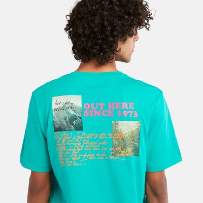 T-shirt de randonnée à imprimé rétro pour hommes