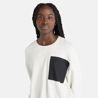 Women's Mixed-Media Crew Neck Sweatshirt
