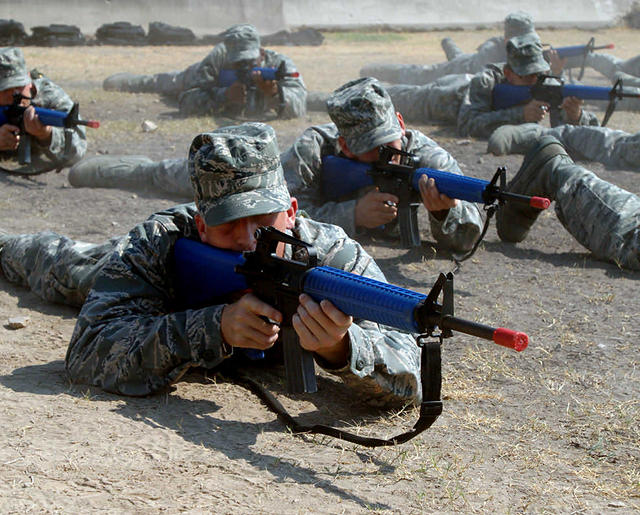 Prone position rifle practice